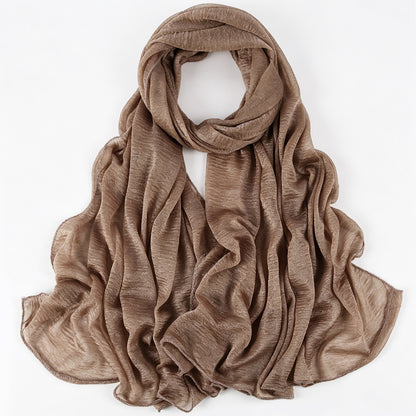 Solid Color Polyester Shawl Scarf In Multicolor For All Seasons