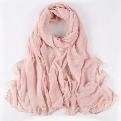 Solid Color Polyester Shawl Scarf In Multicolor For All Seasons