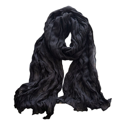 Solid Color Watermelon Red Polyester Scarf For Women, Commute Style, Perfect For Autumn And Winter