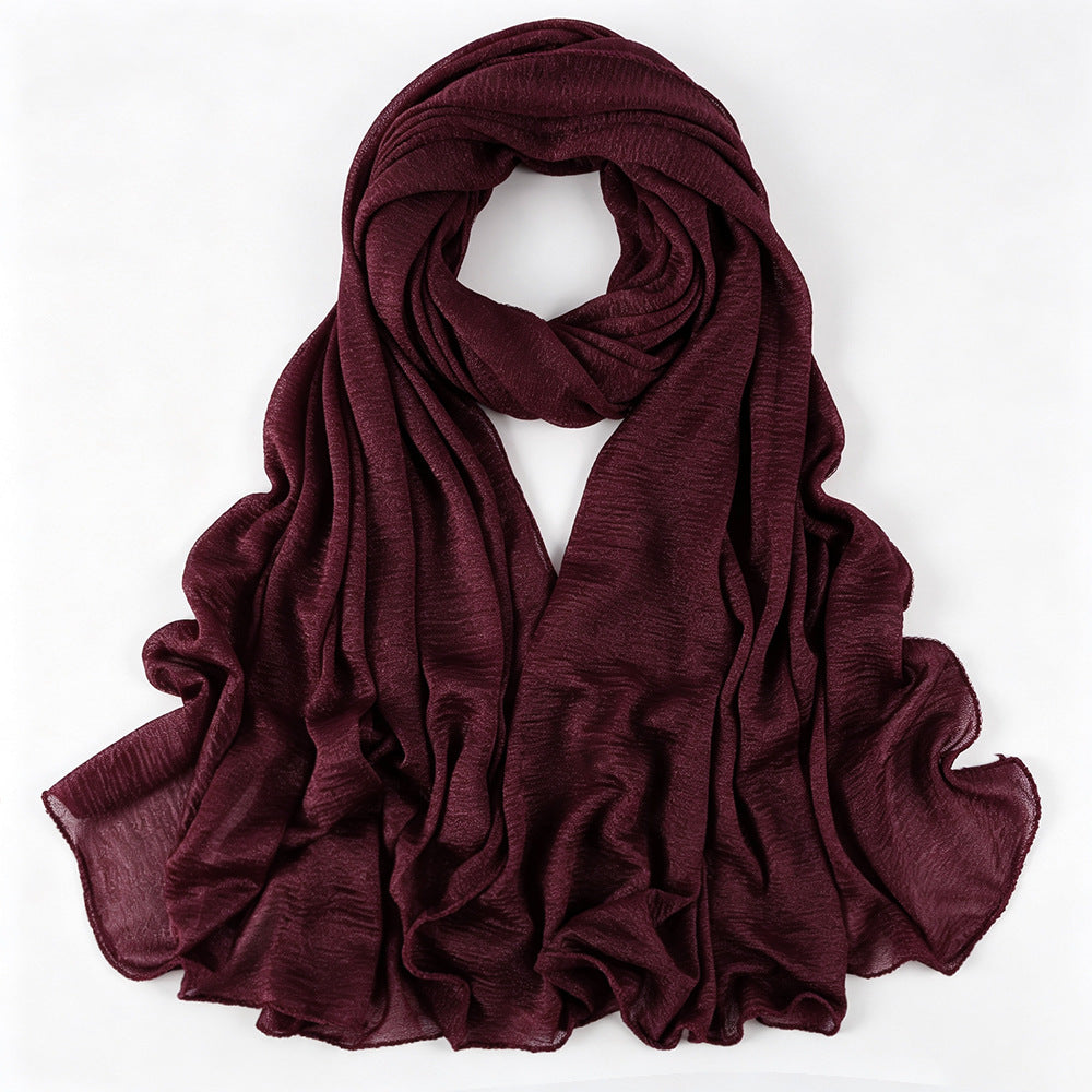 Solid Color Polyester Shawl Scarf In Multicolor For All Seasons