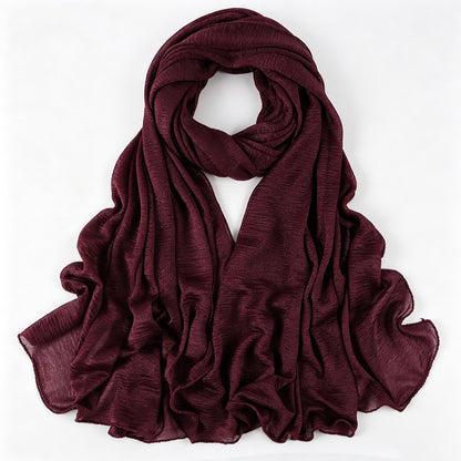 Solid Color Polyester Shawl Scarf In Multicolor For All Seasons