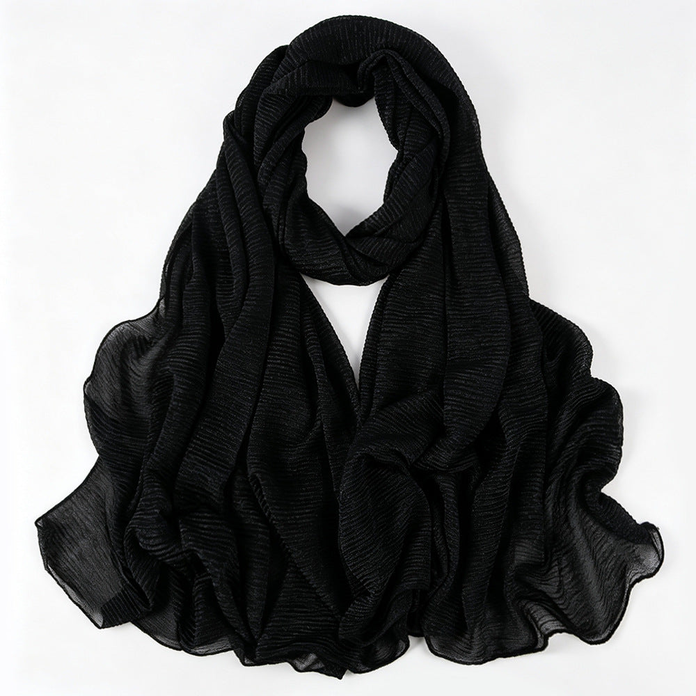 Solid Color Polyester Shawl Scarf In Multicolor For All Seasons