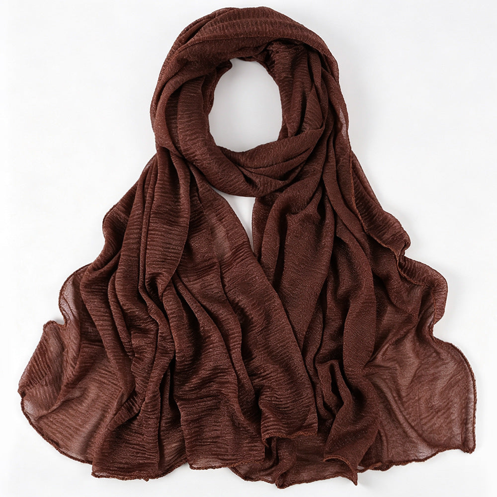 Solid Color Polyester Shawl Scarf In Multicolor For All Seasons
