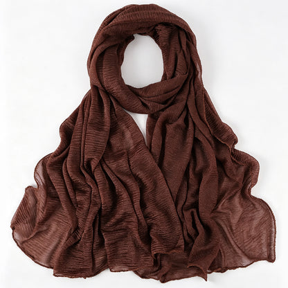 Solid Color Polyester Shawl Scarf In Multicolor For All Seasons