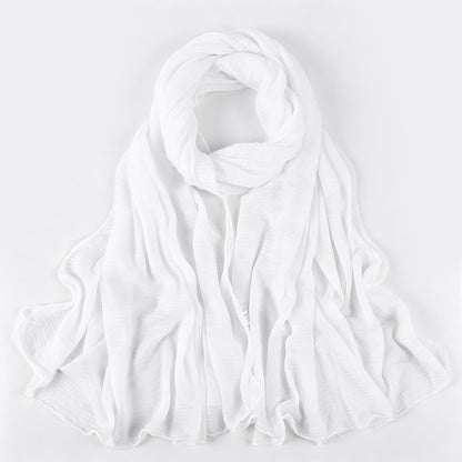 Solid Color Polyester Shawl Scarf In Multicolor For All Seasons
