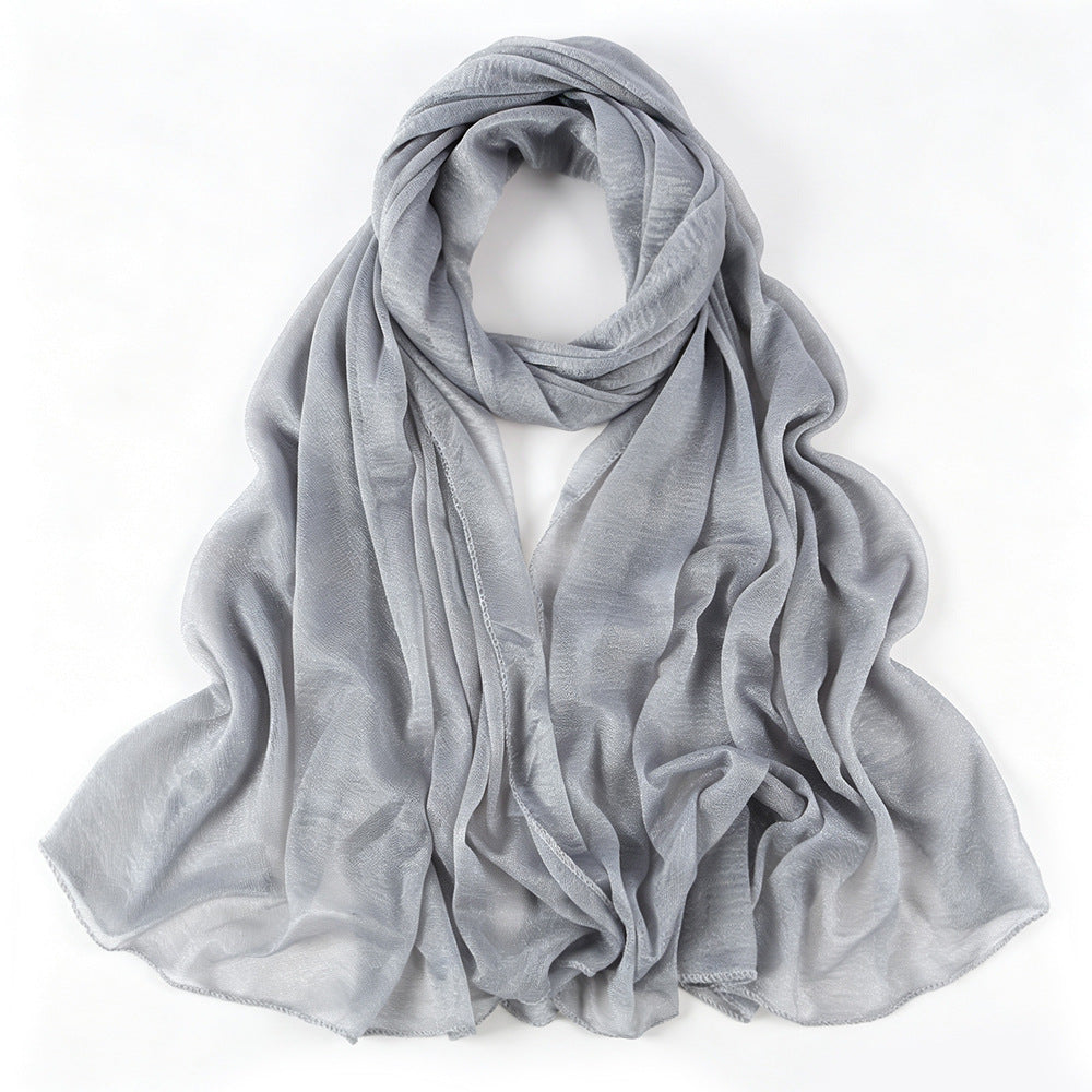 Solid Color Polyester Shawl Scarf In Multicolor For All Seasons