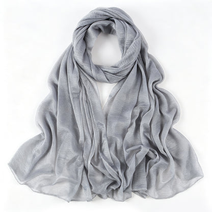 Solid Color Polyester Shawl Scarf In Multicolor For All Seasons