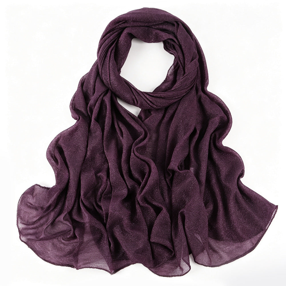 Solid Color Polyester Shawl Scarf In Multicolor For All Seasons
