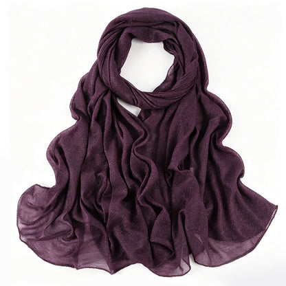 Solid Color Polyester Shawl Scarf In Multicolor For All Seasons