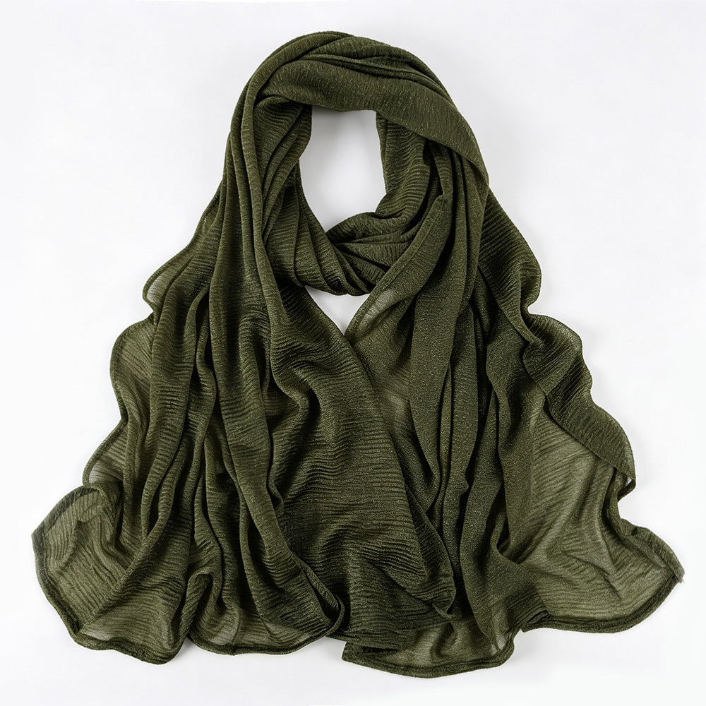 Solid Color Polyester Shawl Scarf In Multicolor For All Seasons