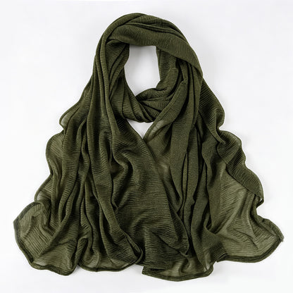 Solid Color Polyester Shawl Scarf In Multicolor For All Seasons