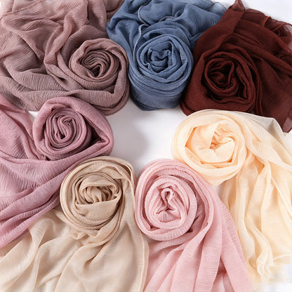 Solid Color Polyester Shawl Scarf In Multicolor For All Seasons