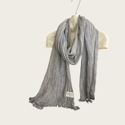 Solid Color White Polyester Scarf For Women, Perfect For Spring Season