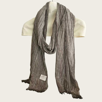 Solid Color White Polyester Scarf For Women, Perfect For Spring Season