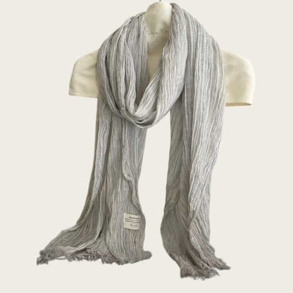 Solid Color White Polyester Scarf For Women, Perfect For Spring Season