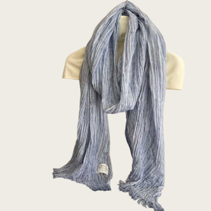 Solid Color White Polyester Scarf For Women, Perfect For Spring Season