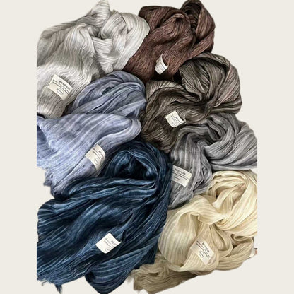 Solid Color White Polyester Scarf For Women, Perfect For Spring Season