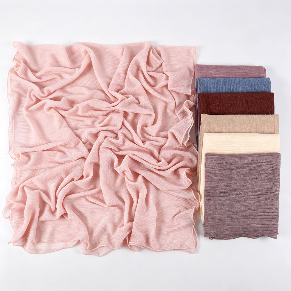 Solid Color Polyester Shawl Scarf In Multicolor For All Seasons