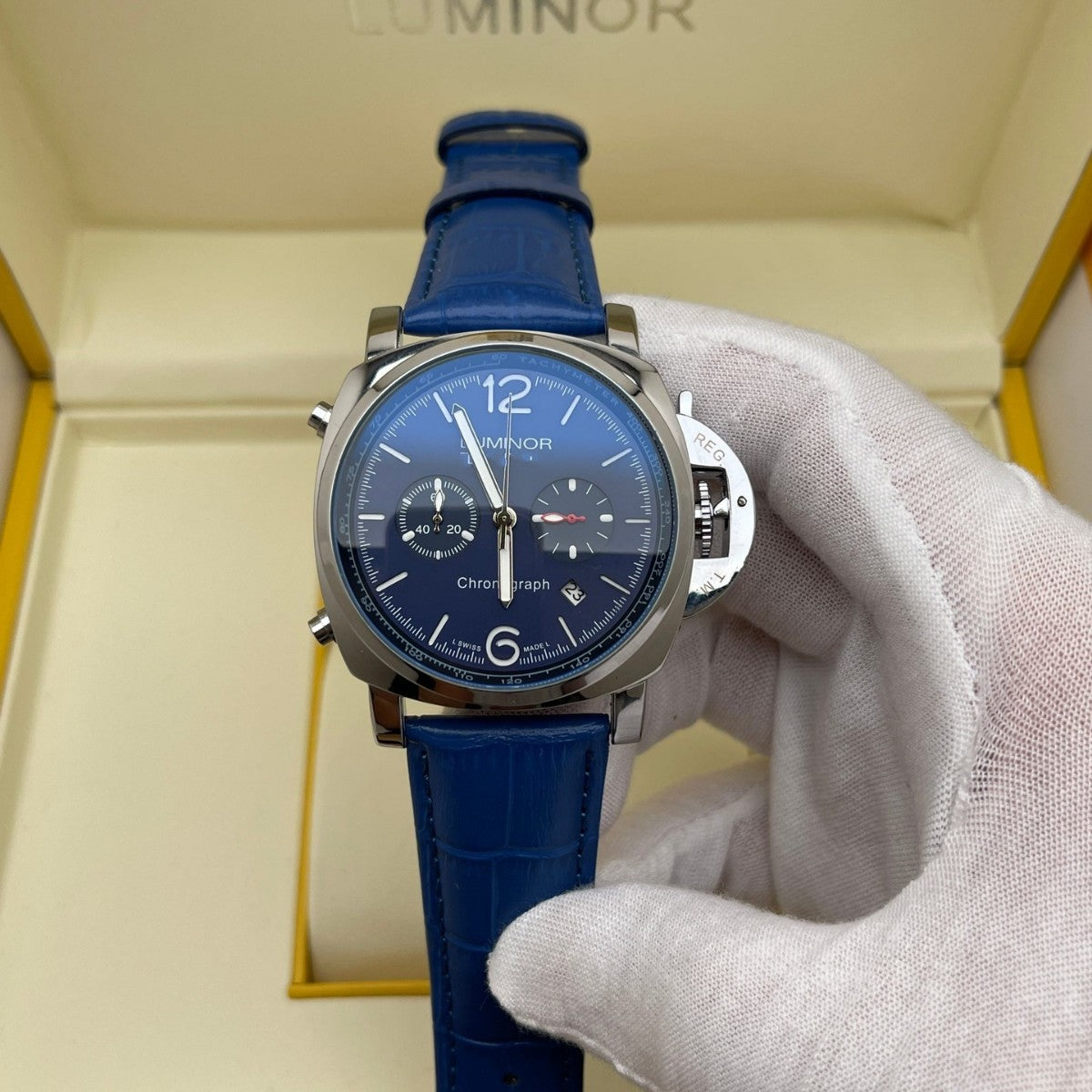 Men's Quartz Watch With Round Dial, Tempered Glass Mirror, Pointer Display, Imitation Leather Strap, And Pin Buckle