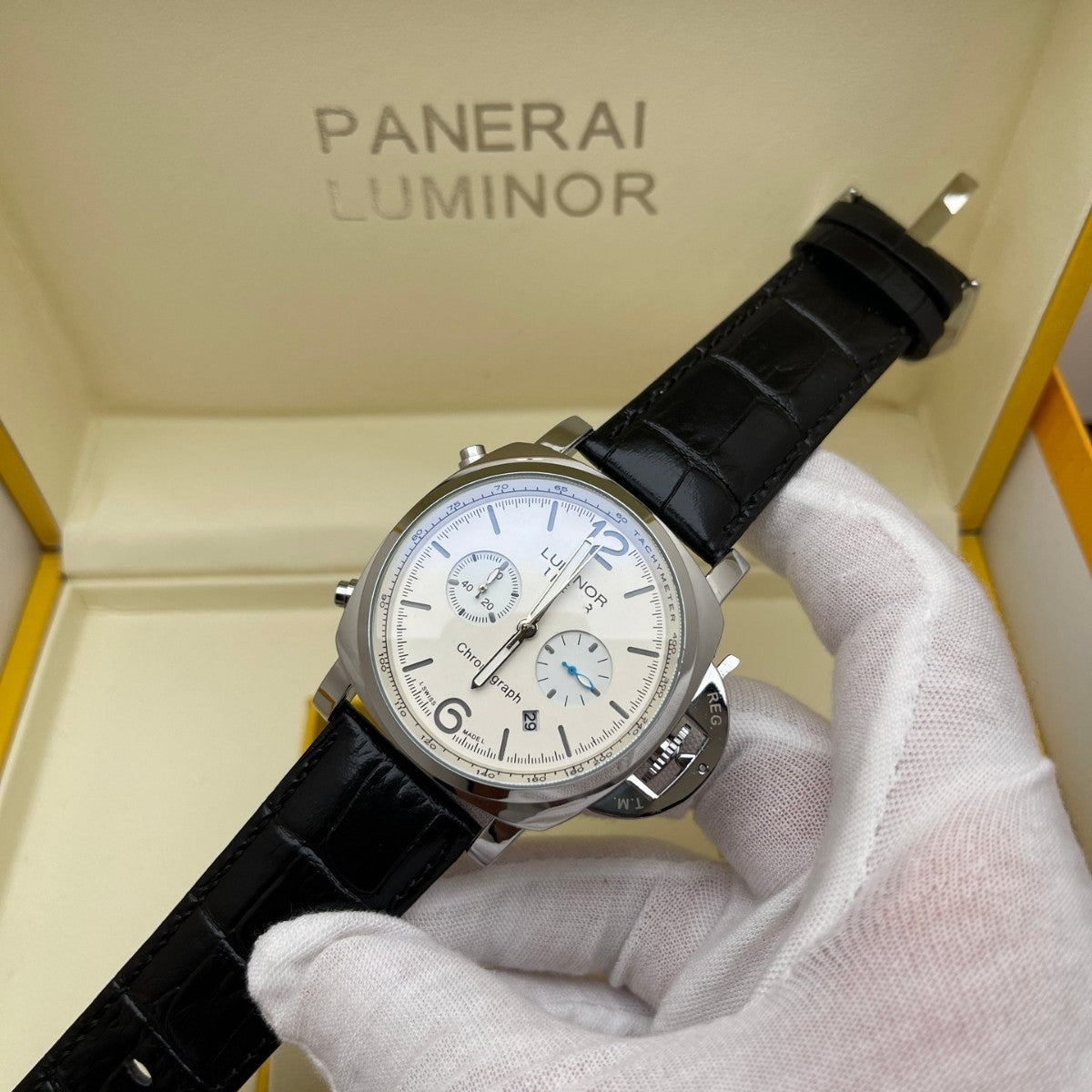 Men's Quartz Watch With Round Dial, Tempered Glass Mirror, Pointer Display, Imitation Leather Strap, And Pin Buckle