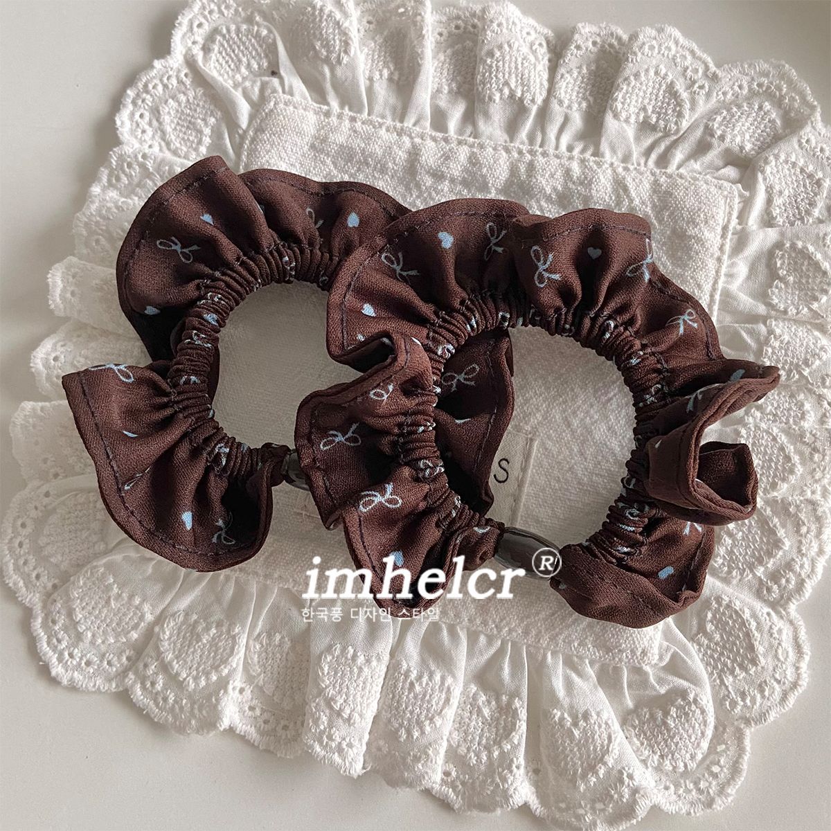 Plaid Scrunchie For Women In Black & White, Summer Cloth Hair Accessory