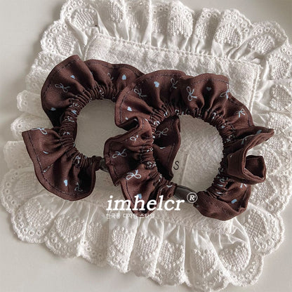 Plaid Scrunchie For Women In Black & White, Summer Cloth Hair Accessory