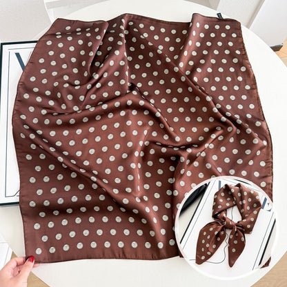 Sweet Style Women's Satin Silk Scarf Featuring Cashew Nuts Pattern In Black & White For Winter