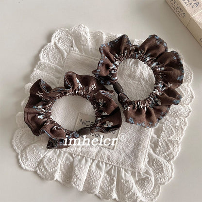Plaid Scrunchie For Women In Black & White, Summer Cloth Hair Accessory
