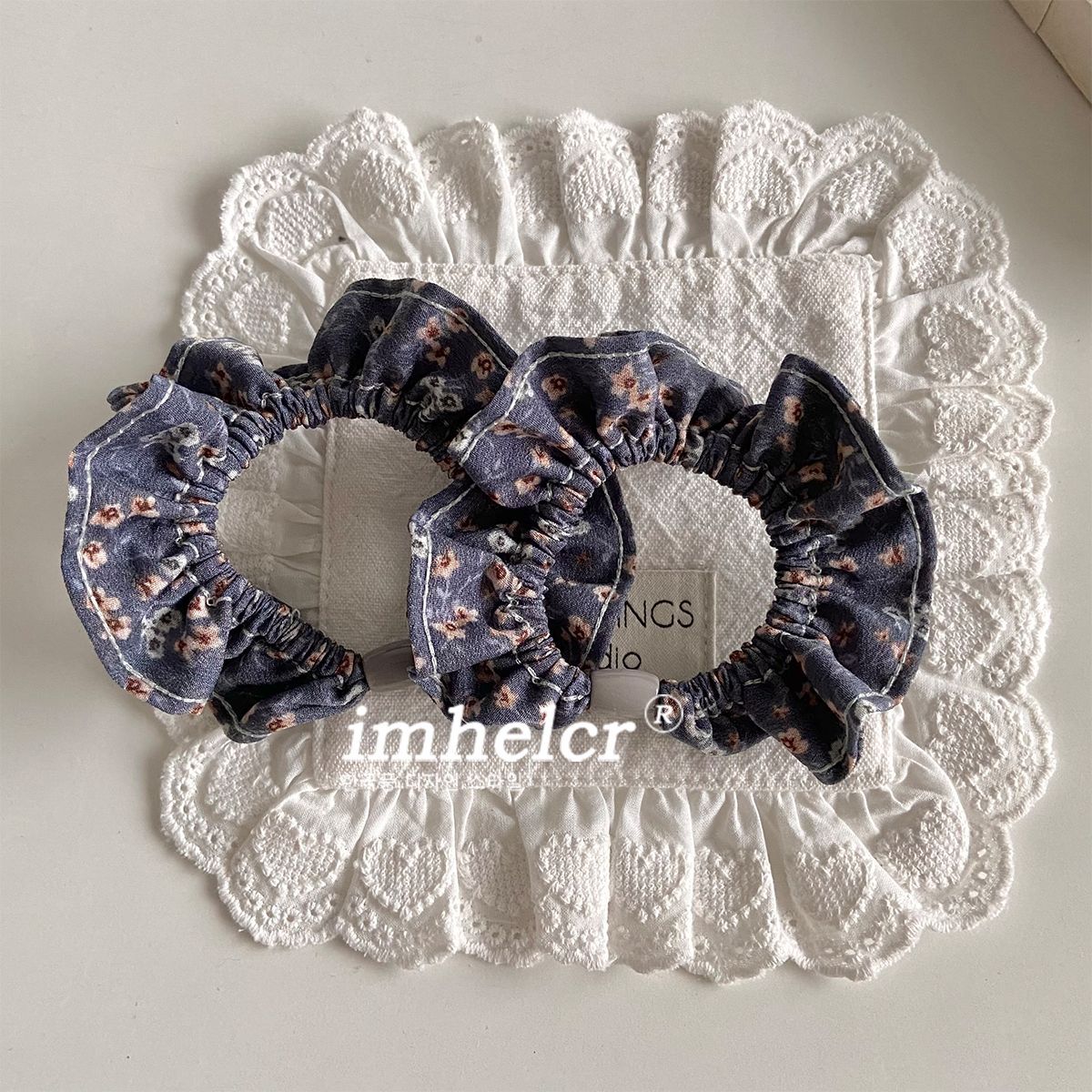 Plaid Scrunchie For Women In Black & White, Summer Cloth Hair Accessory