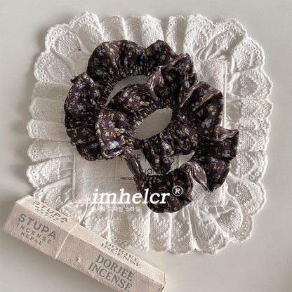 Plaid Scrunchie For Women In Black & White, Summer Cloth Hair Accessory