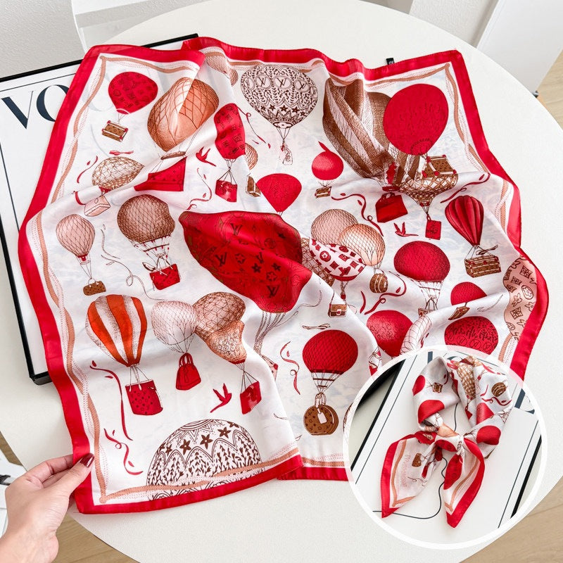 Sweet Style Women's Satin Silk Scarf Featuring Cashew Nuts Pattern In Black & White For Winter