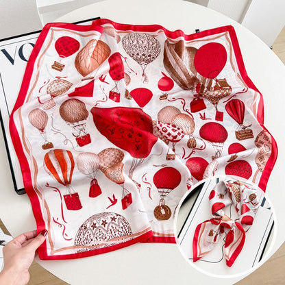 Sweet Style Women's Satin Silk Scarf Featuring Cashew Nuts Pattern In Black & White For Winter