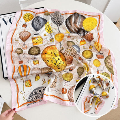 Sweet Style Women's Satin Silk Scarf Featuring Cashew Nuts Pattern In Black & White For Winter