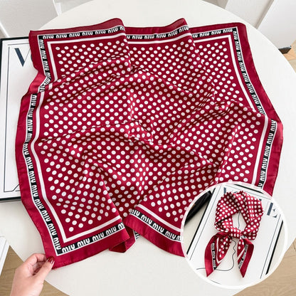Sweet Style Women's Satin Silk Scarf Featuring Cashew Nuts Pattern In Black & White For Winter