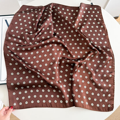 Sweet Style Women's Satin Silk Scarf Featuring Cashew Nuts Pattern In Black & White For Winter