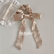 Champagne-colored Bow Ribbon Hair Tie