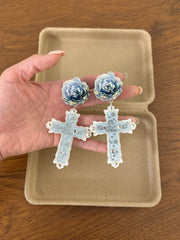Blue Cross Earrings EH3135