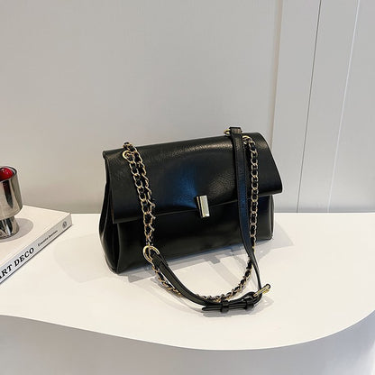 Women’s Square PU Leather Bag With Sewing Thread Detail, Single Shoulder Strap, Perfect For Spring And Summer
