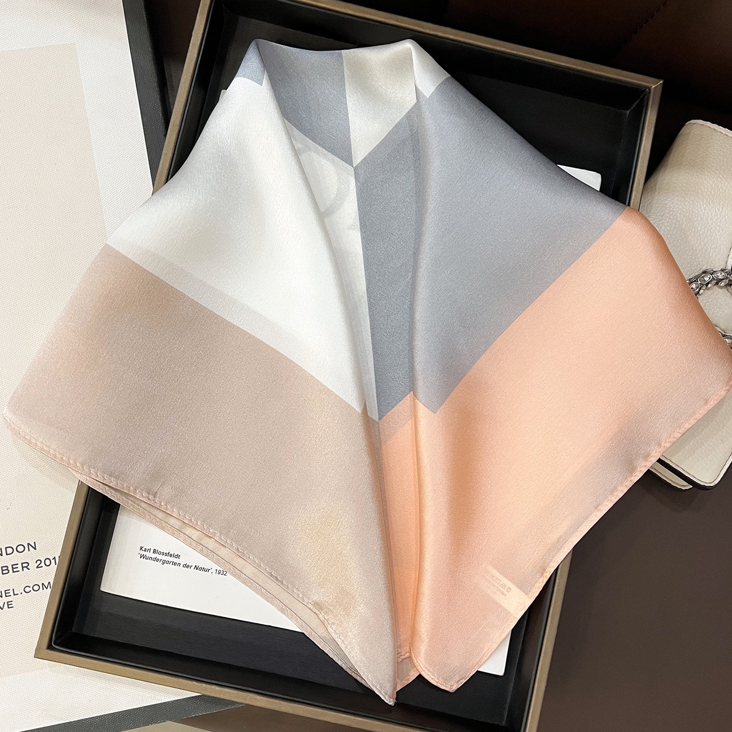 Geometric Silk Scarf In Multicolor For Summer Commute