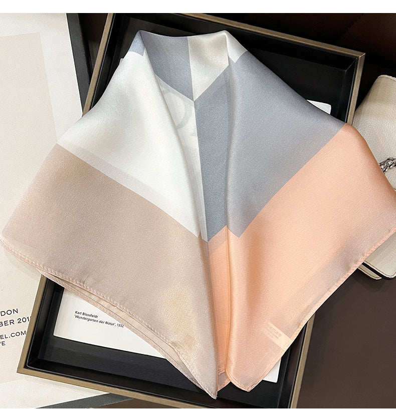 Geometric Silk Scarf In Multicolor For Summer Commute