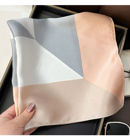 Geometric Silk Scarf In Multicolor For Summer Commute