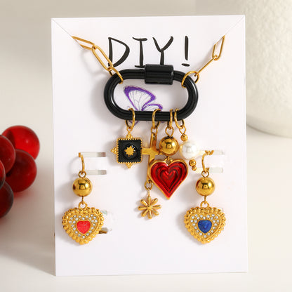 Cartoon Style Jewelry Set For Women With 18K Real Gold Plated 0.03µm Finish Featuring Artificial Pearl And Paperclip Chain
