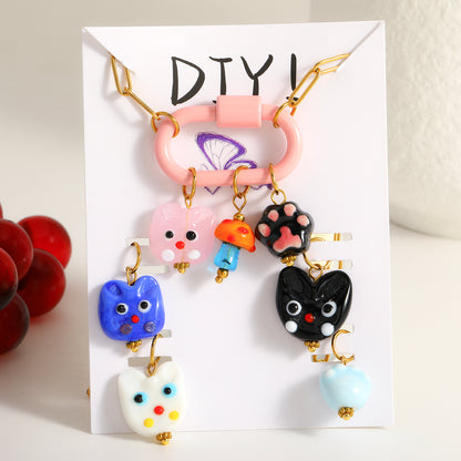Cartoon Style Jewelry Set For Women With 18K Real Gold Plated 0.03µm Finish Featuring Artificial Pearl And Paperclip Chain