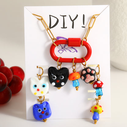 Cartoon Style Jewelry Set For Women With 18K Real Gold Plated 0.03µm Finish Featuring Artificial Pearl And Paperclip Chain