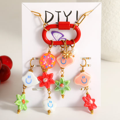 Cartoon Style Jewelry Set For Women With 18K Real Gold Plated 0.03µm Finish Featuring Artificial Pearl And Paperclip Chain