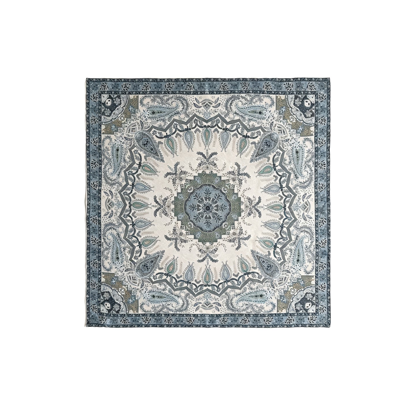 Retro Silk Scarf For Women Featuring Elegant Flowers, Perfect For Summer