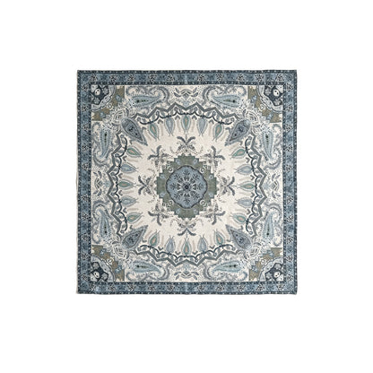 Retro Silk Scarf For Women Featuring Elegant Flowers, Perfect For Summer