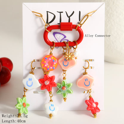 Cartoon Style Jewelry Set For Women With 18K Real Gold Plated 0.03µm Finish Featuring Artificial Pearl And Paperclip Chain