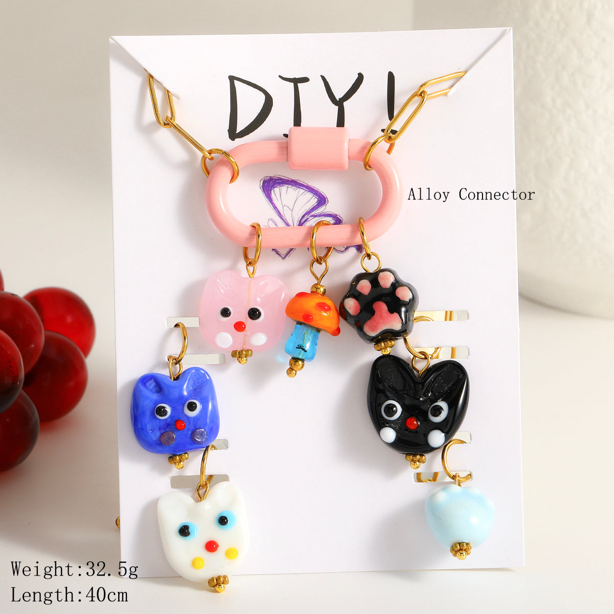 Cartoon Style Jewelry Set For Women With 18K Real Gold Plated 0.03µm Finish Featuring Artificial Pearl And Paperclip Chain