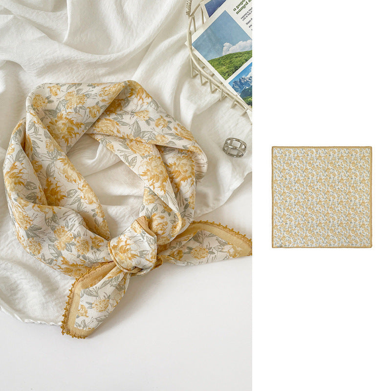Women’s Commute Silk Scarf Featuring Elegant Horse Pattern, Perfect For Summer